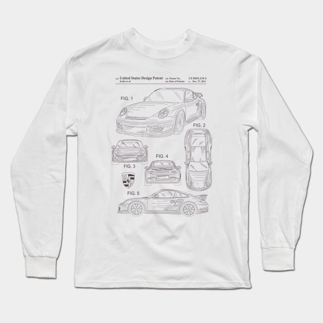 997 GT2 Blueprint Long Sleeve T-Shirt by IbisDesigns